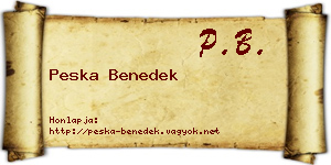 Peska Benedek névjegykártya